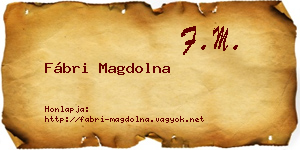 Fábri Magdolna névjegykártya